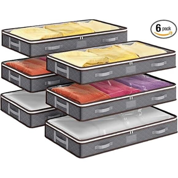 Under Bed Storage Bag 6 Pack Underbed Storage Containers Large Capacity Clothes - Picture 8 of 8